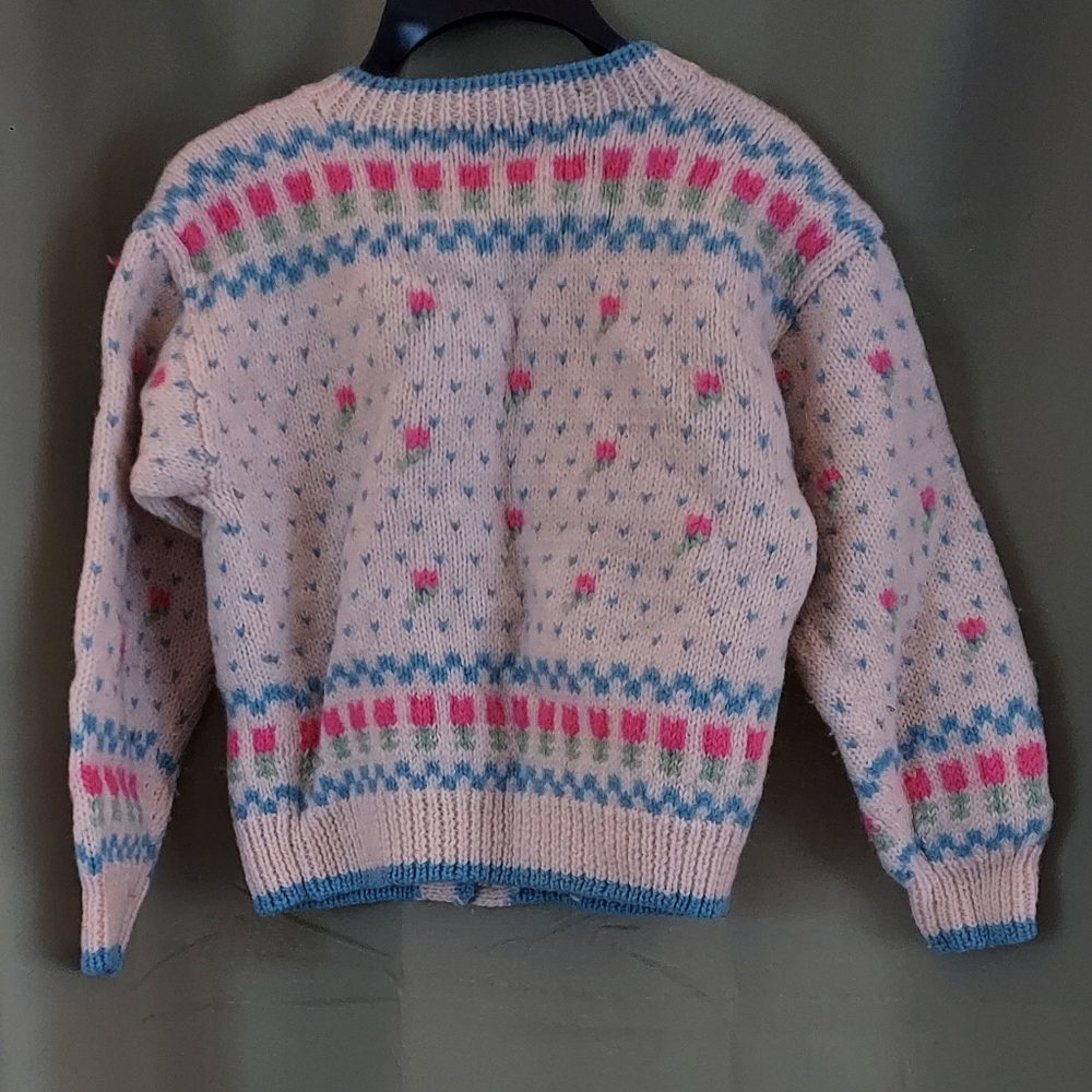 Vintage Cottagecore 100% Wool Button-up Sweater - Picture 3 of 3